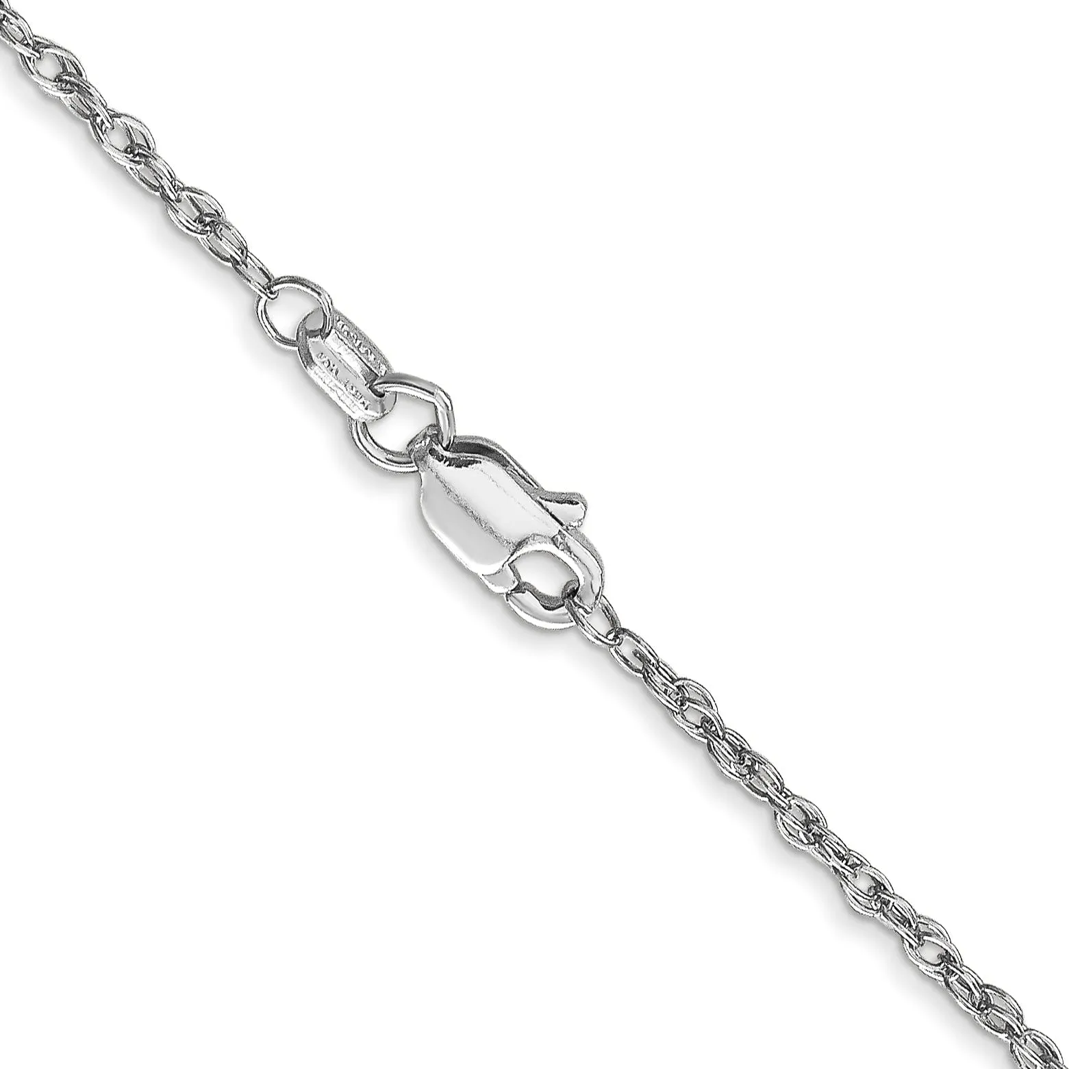 14k White Gold 1.30mm Heavy-Baby Rope Chain