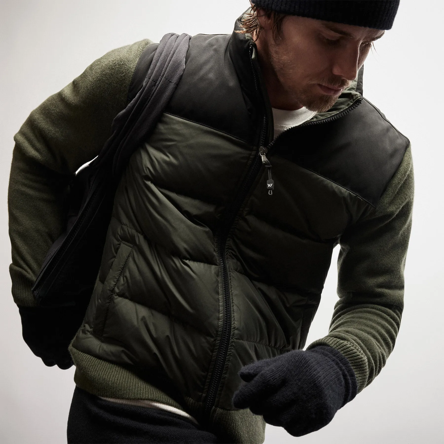Luxury Down Front Zip Sweater - Sierra