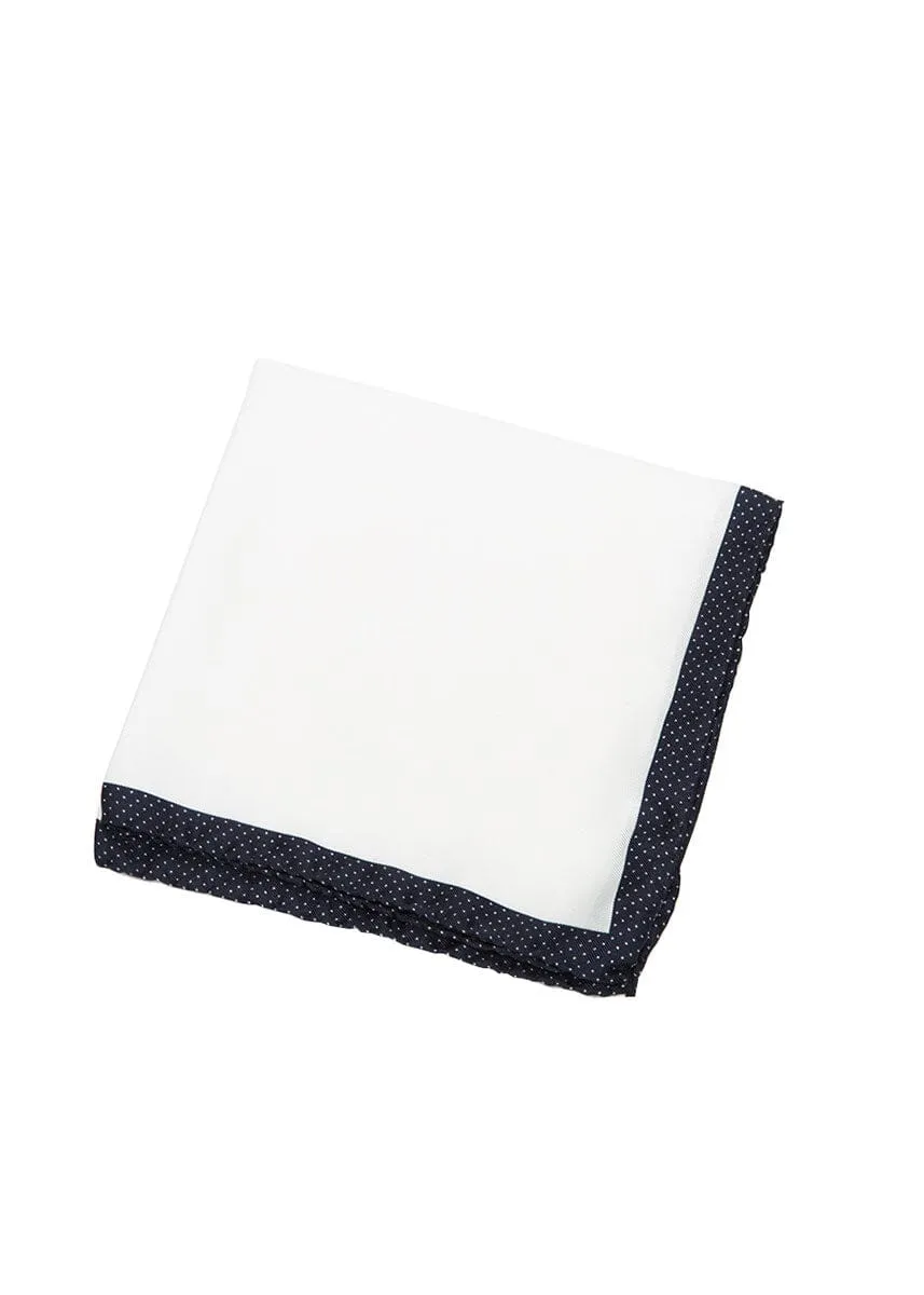 POLKA BORDERED POCKET SQUARE