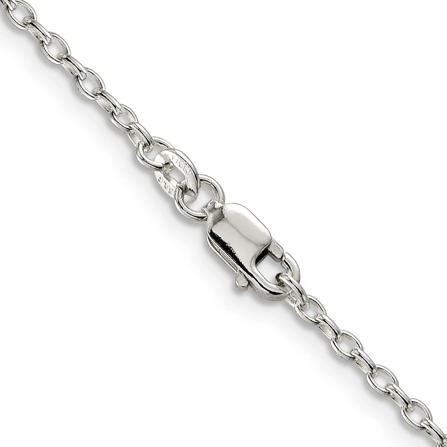 Silver Polished 2.00-mm Long Link Rolo Chain